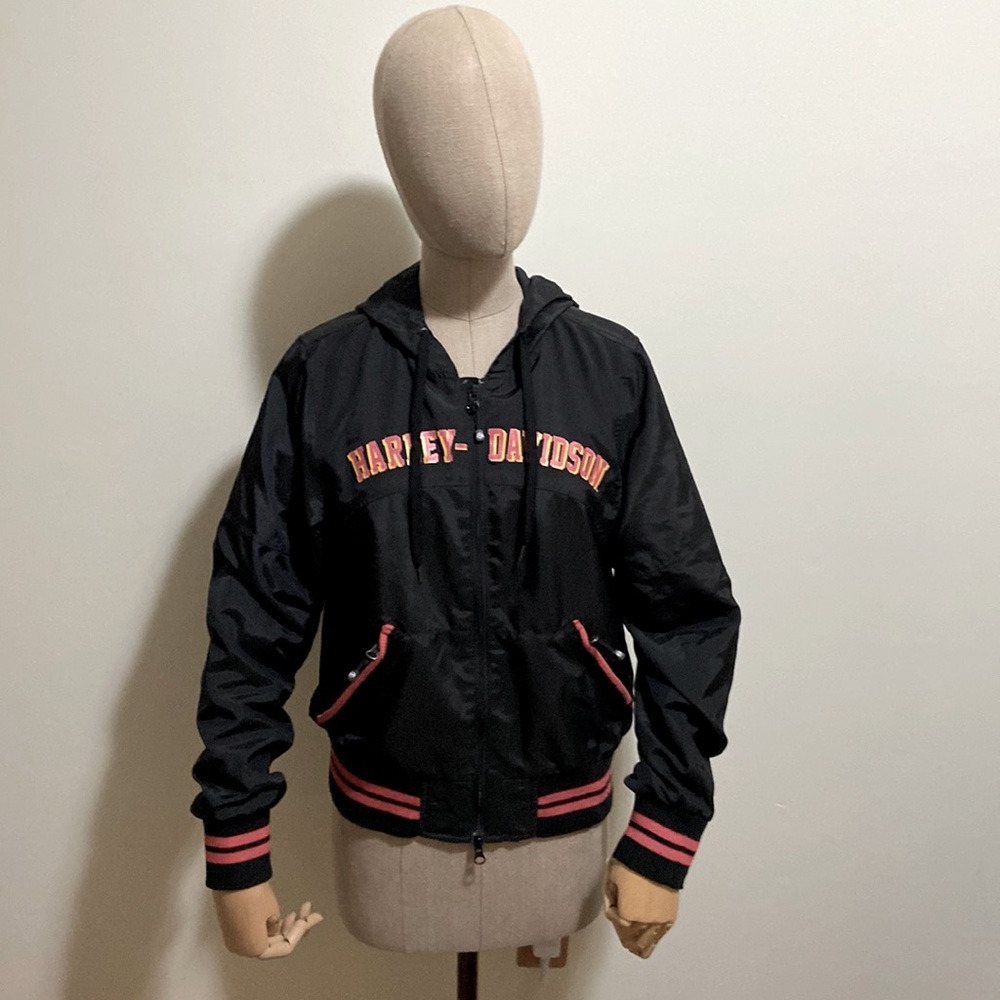 Harley Davison Small Nylon Jacket lightweight w/ mesh lining zip up and pockets